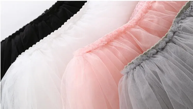 Новые модные юбки для девочек; юбки в стиле принцессы; милые юбки-пачки 2-10Year Детская летняя одежда из 3 слоев газовое платье с короткими рукавами для девочек, юбки