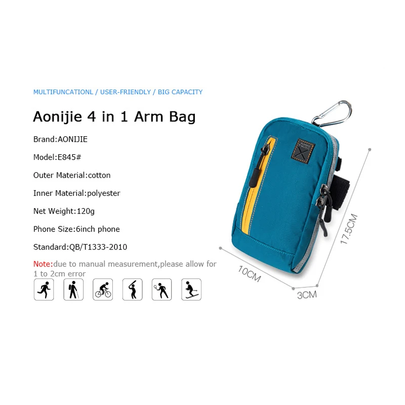 Многофункциональная сумка AONIJIE для бега на открытом воздухе, кошелек для езды на велосипеде, мобильный кошелек, сумка для ключей с ремешком на плечо