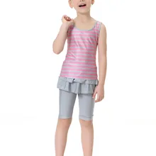 Г. Новая мусульманская купальная Одежда для девочек скромный исламский костюм с короткими рукавами, 2 цвета, Милые Пляжные Купальники для детей купальный костюм