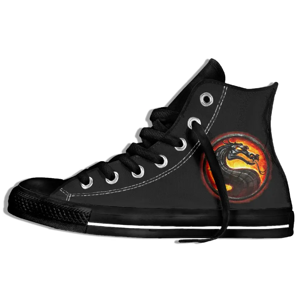 

Men&women's Novelty Design Dragon High Top Lace-up Flat Canvas Shoes Light Sneaker