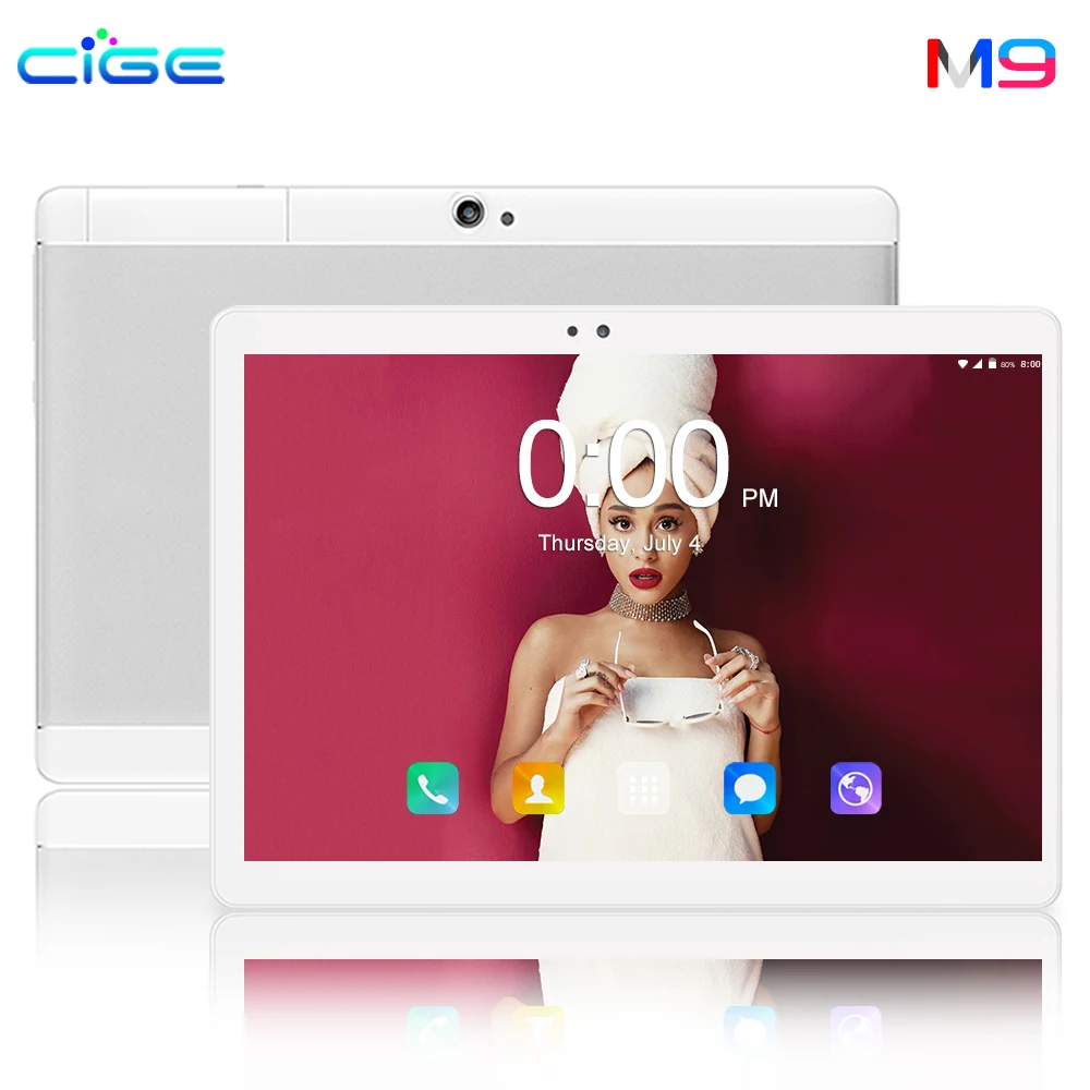 

CIGE 10 Inch Tablet Pc Android Tablet 1280*800 IPS 6GB 64GB Dual SIM 4G Tablet Octa Core Android 8.0 Bluetooth WiFi Tablets 10.1