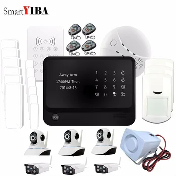 

SmartYIBA G90B Plus WIFI GSM Alarm Outdoor Indoor HD Wifi IP Camera Android IOS App Smoke Detector RFID Keypad Siren Horn Alarm