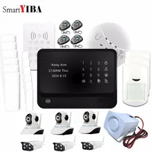 SmartYIBA G90B Plus WIFI GSM Alarm Outdoor Indoor HD Wifi IP Camera Android IOS App Smoke Detector RFID Keypad Siren Horn Alarm