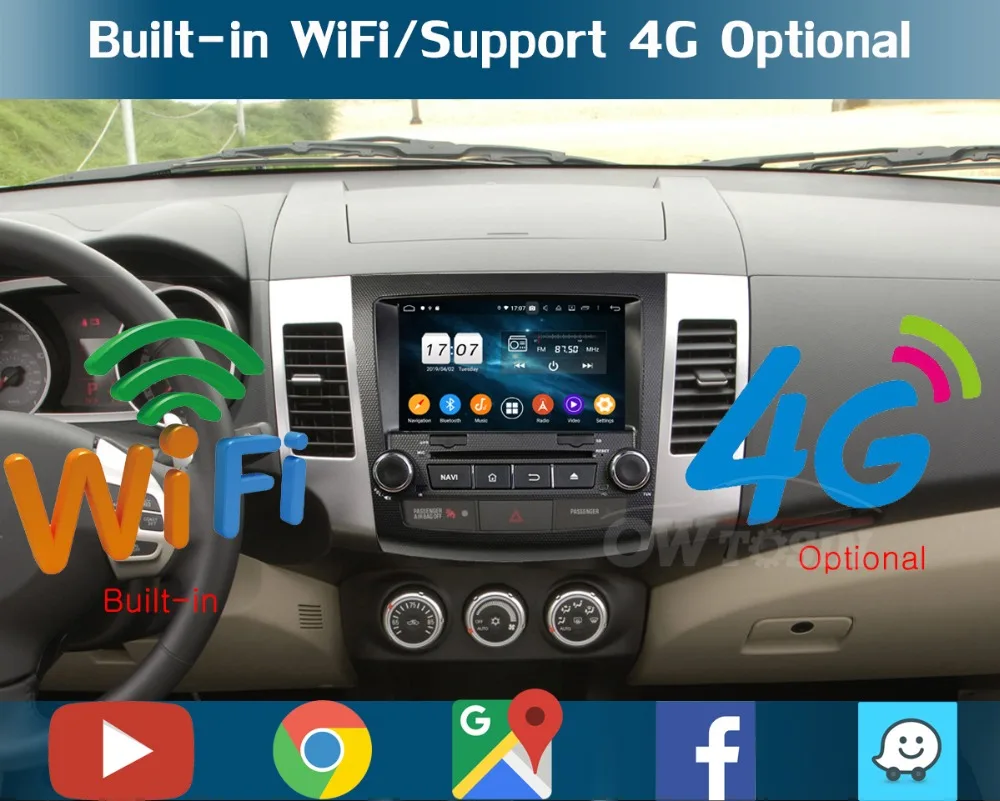 Clearance 8" IPS 1920*1080 8Core 4G RAM+64G ROM Android 9.0 Car DVD Player For Mitsubishi Outlander 2006-2012 DSP Radio GPS Parrot BT Adas 9
