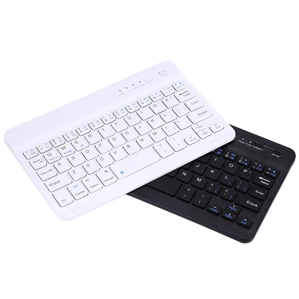  Aluminum Ultra Slim Mini Wireless Keyboard Wireless Bluetooth 3.0 Keyboard with Charging Port For Windows Android IOS PC 