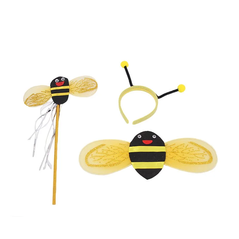New baby accessories bee head band with magic wand and wings 3 piece set for 18 inch and 43 cm American doll