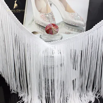 

crystal castle 5Y 20cm 30cm drape fringe trim meter soft polyamide fringes tassel trim lace dance dress trimming tassel fringe
