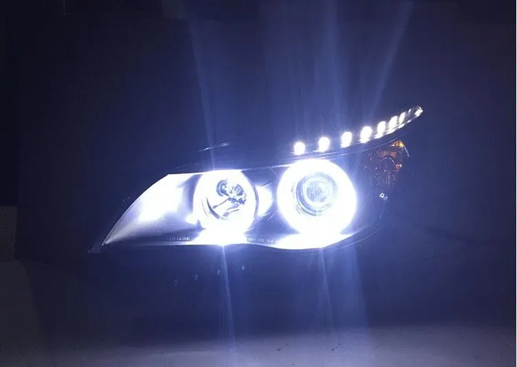Светодиодный фонарь для BMW E60, 520, 523, 525, 530, светодиодный прожектор, светодиодный, drl, hid, биксеноновые линзы ближнего света