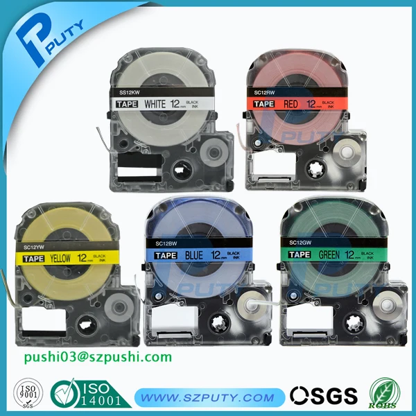 Prix pour Shiping libre coût 5PK mixte couleurs 12mm étiquette ruban LC-4WBN, LC-4WLN, LC-4LBP, LC-4GBP et LC-4YBP Prix pour Shiping libre coût 5PK mixte couleurs 12mm étiquette ruban LC-4WBN, LC-4WLN, LC-4LBP, LC-4GBP et LC-4YBP