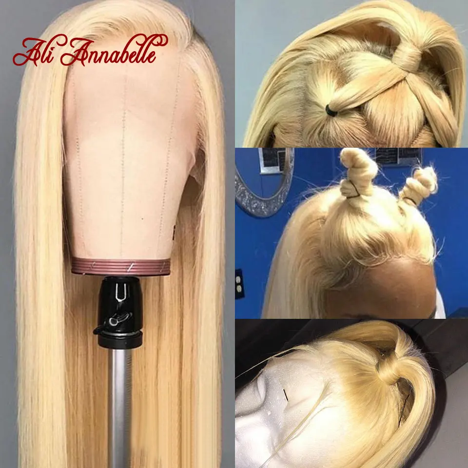 

13*6 Blonde Lace Front Wigs Malaysian Straight Human Hair Wigs Pre Plucked Natural Hairline Glueless 613 Lace Front Wig