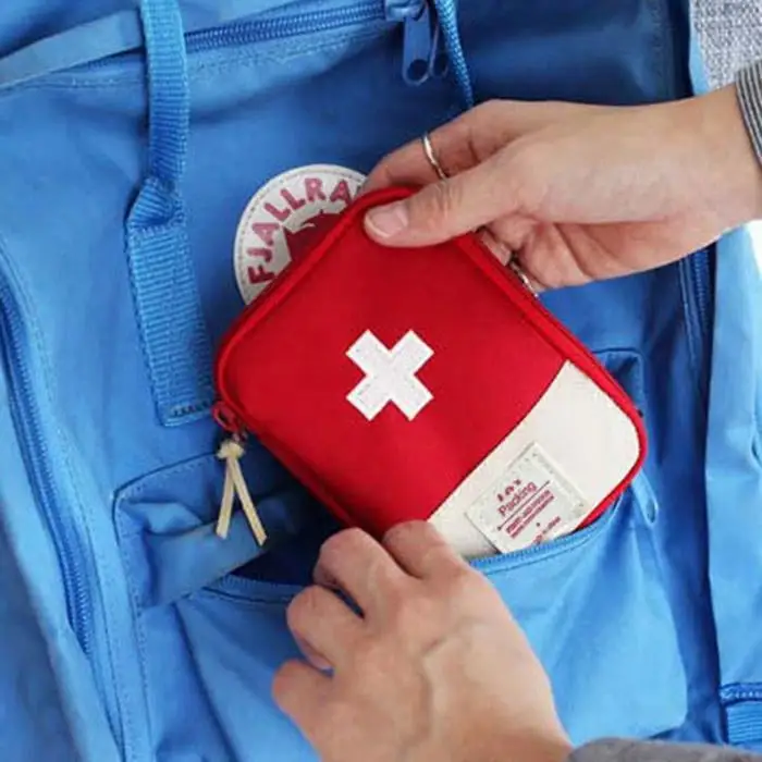Портативный открытый оказания первой медицинской помощи, сумка спасательное розовый, синий, красный из полиэстера, на молнии хранение