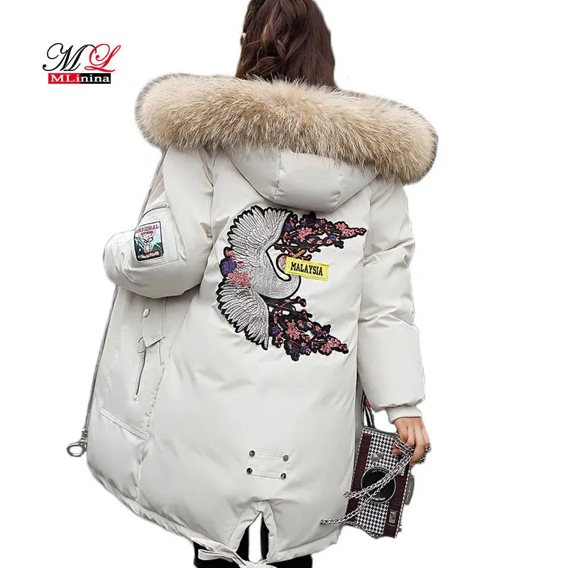 

Lusumily 2019 Long Jacket Women Winter Down Jacket Hooded Parka Warm big Fur Thicken Women Cotton Coats Female Snow OutWear Park