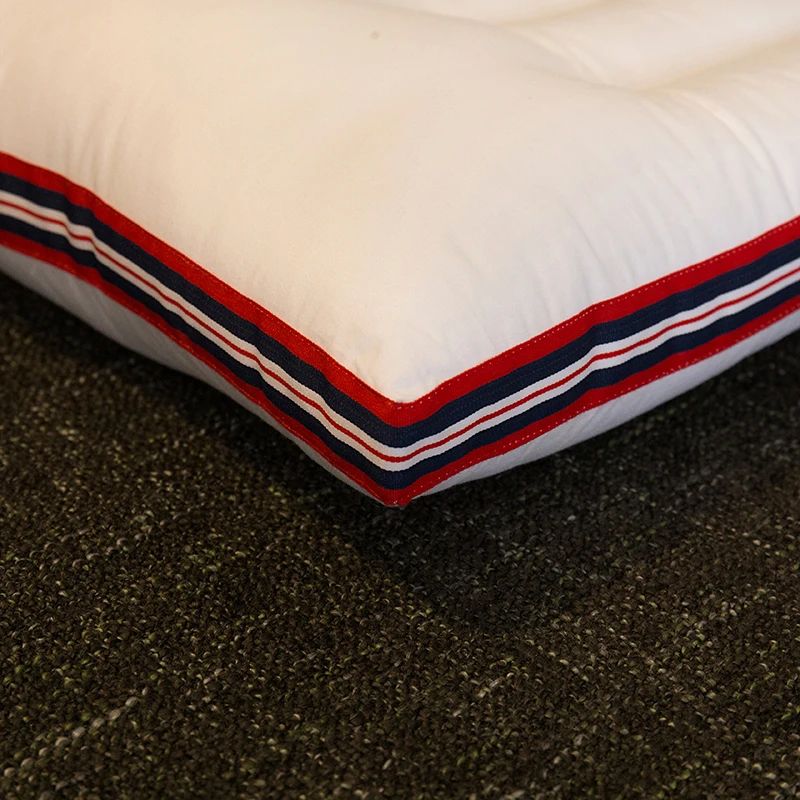Короткие полосы отель стиль подушки 48x74 см хлопок ткань 100% полиэстер внутренний наполнитель подушка-массажер шейный терапия постельные