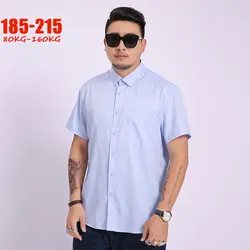 Новые Большие размеры Мужские рубашки бюст 119-149 г. летние мужские рубашки с коротким рукавом solid luxury большие размеры camisa hombre социальных