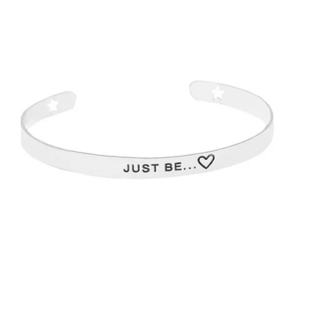 Just Be Heart Inspirational Quote Bracelets Mantra Bangle Jewelry Just Be Heart Inspirational Quote Bracelets Mantra Bangle Jewelry Gift Letter Arm Cuff Bracelet For