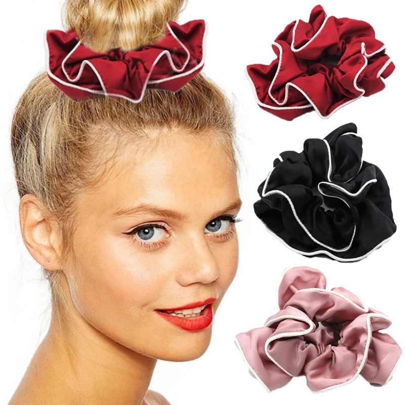 

Hot 1pc Women Handmade Solid Fabric Hairbands Elegant Work Wear Big Hair Tie Headband Hair Accessories