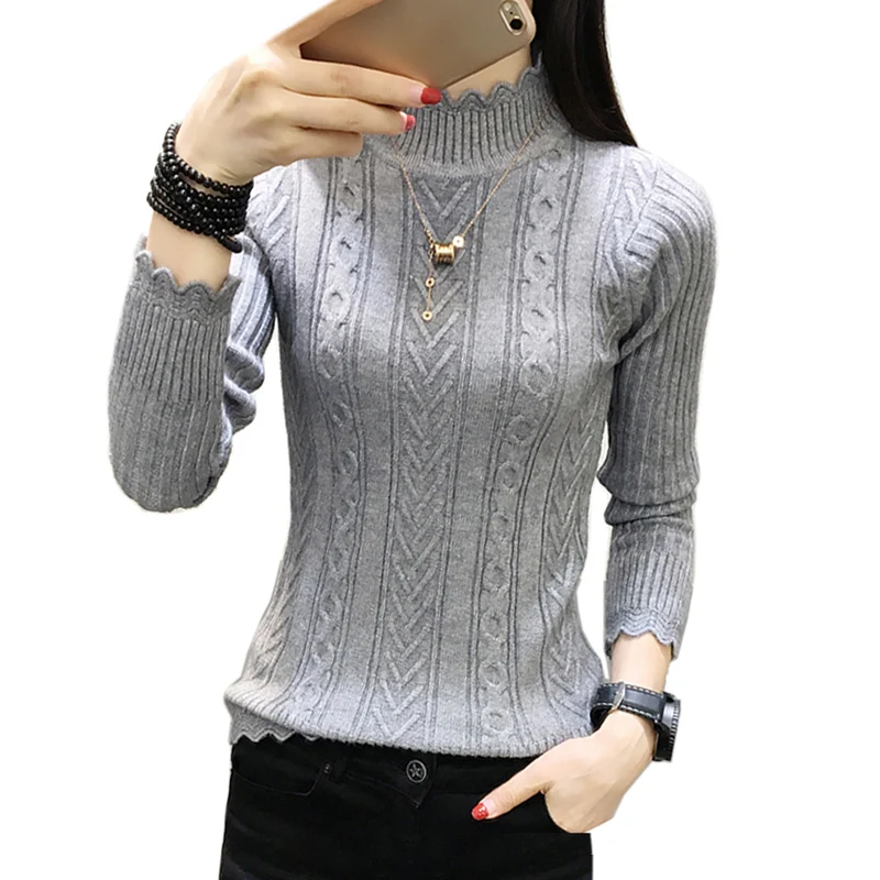 

2018 Autumn sweater women fashion sexy Turtleneck women sweaters and pullover high quality warm Long sleeve Knitted Sweater