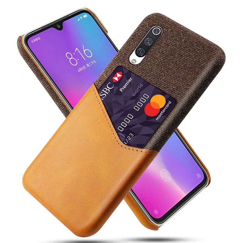 

New fashion anti-fall leather case with card holder For Xiaomi cc9E CC9 phone shell anti-fall protective cover For redmi 7A