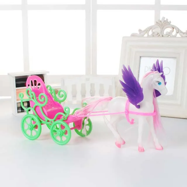 Барби игрушка лошадь мини-цветная лошадь Карета для Барби Келли Кукла замок мечты девочка подарок на день рождения игрушка