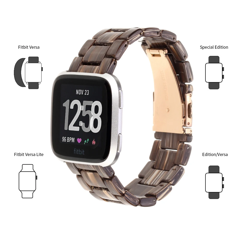 

New Style Color Light Resin Bracelet for Fitbit Watch Band Series For Edition/Versa Men/Women Strap for Fitbit