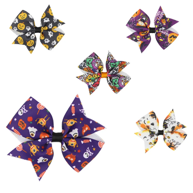 Kids' Head Accessories Solid Grosgrain Ribbon Hairbow with Clips Handmade Glitter Edge Hair Bow Girls' Headwear (2)