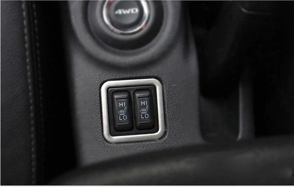 Автомобильное внутреннее сиденье с подогревом декоративная рамка для кнопки модификация из нержавеющей стали Накладка для Mitsubishi Outlander 2013