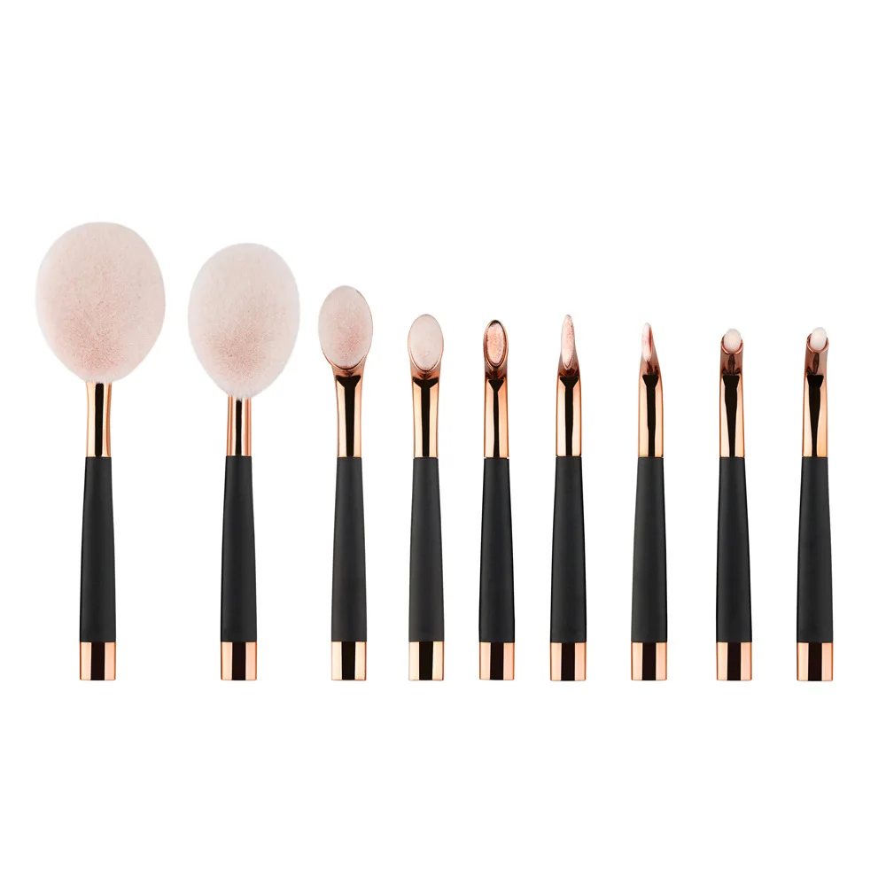 

9pcs Makeup Brushes Set Golf Brush Oval Toothbrush Powder Foundation Concealer Blusher Lip Eye Shadow Blending Face Cream Tool