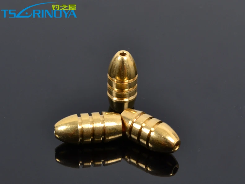3.5g 5pcs/pack Texas Rig Brass Bullet Sinkers Brass Weight Worm Weight