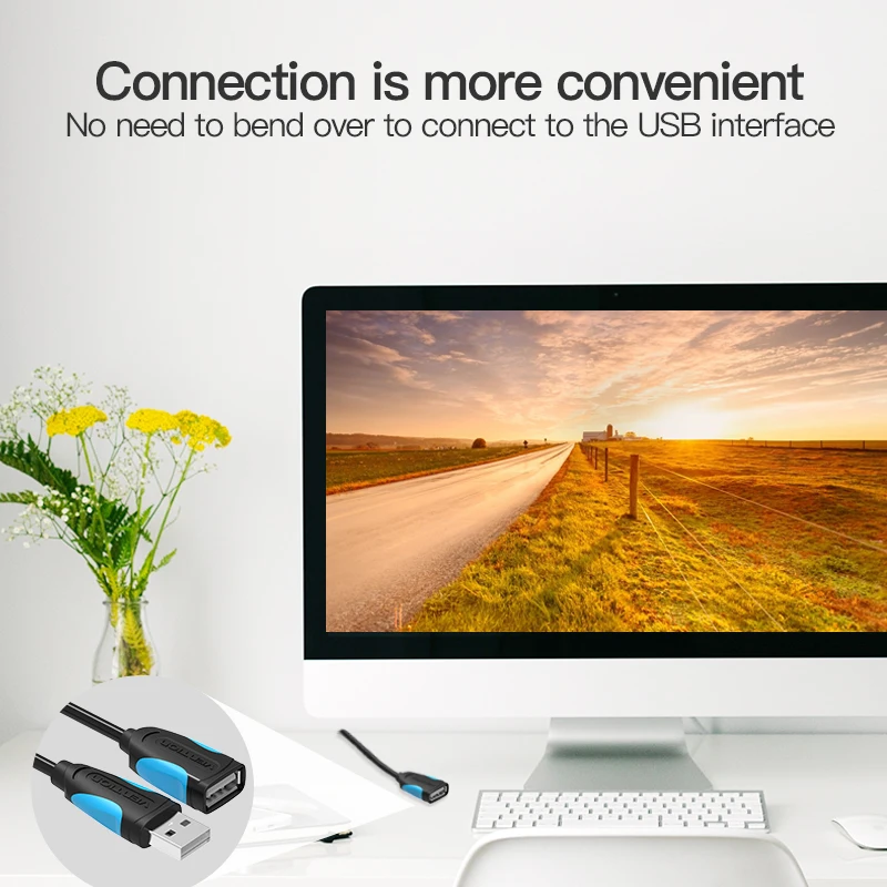 Vention USB2.0 3.0 تمديد كابل الذكور إلى الإناث موسع كابل USB3.0 كابل الموسعة لأجهزة الكمبيوتر المحمول PC تمديدات كابلات usb 1m3m 5 m