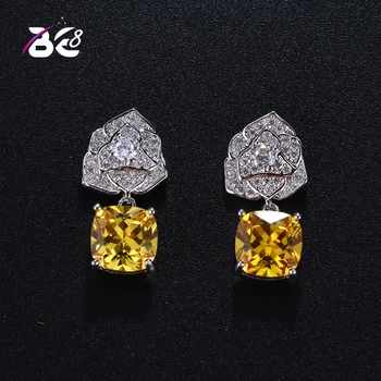 

Be 8 2018 New Hot Fashion Geometric Square Drop Earrings , Bridal Crystal Wedding Earrings for Brides E407