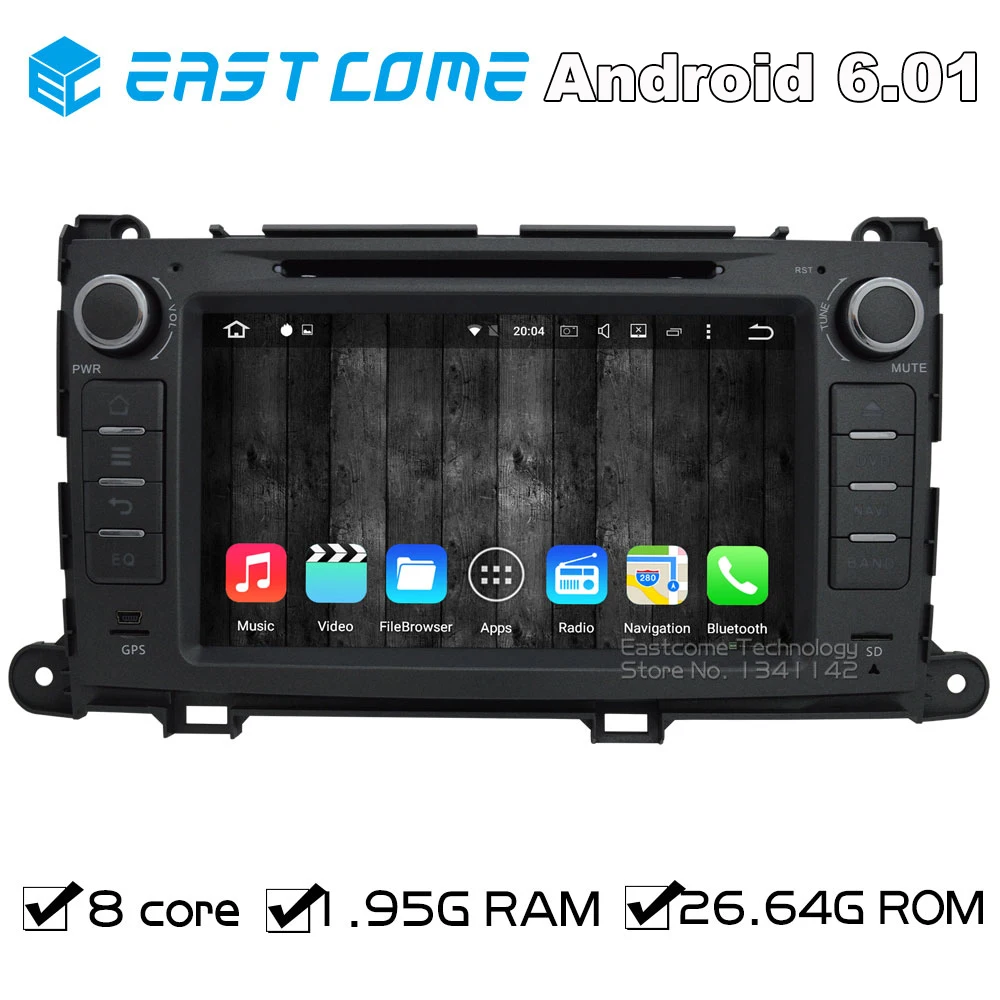 Octa Core 8 Core Android 6.0 Car DVD Player For Toyota Sienna 2009 2010
