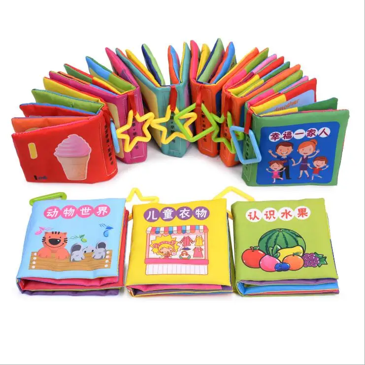 Baby Learning Education Animal Embroidery Soft Cloth Book Fabrics Books Early | Игрушки и хобби