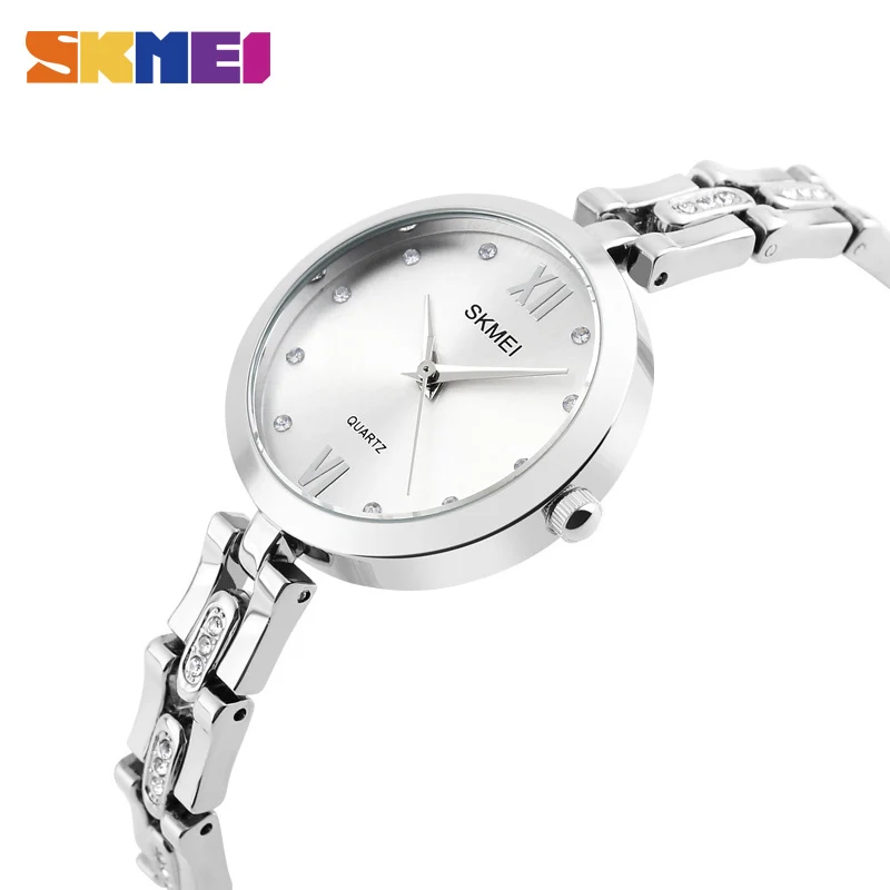 

SKMEI Fashion Quartz Watches Women Luxury Rhinestones Strap Ladies Wristwatches Hot Sale Dress Watch Relogio Feminino XFCS