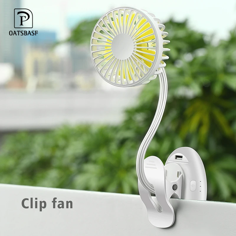 

Mini USB Rechargeable 2000mAh Built-in battery Fan Clip Desk Fan Dual Use For Student Dormitory Bedside Portable Desktop Office