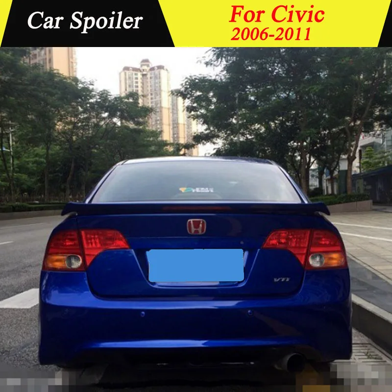 

For Honda Civic 2006 2007 2008 2009 2010 2011 Rear Trunk Spoiler High Quality ABS Plastic Primer Color Car Tail Wing Decoration