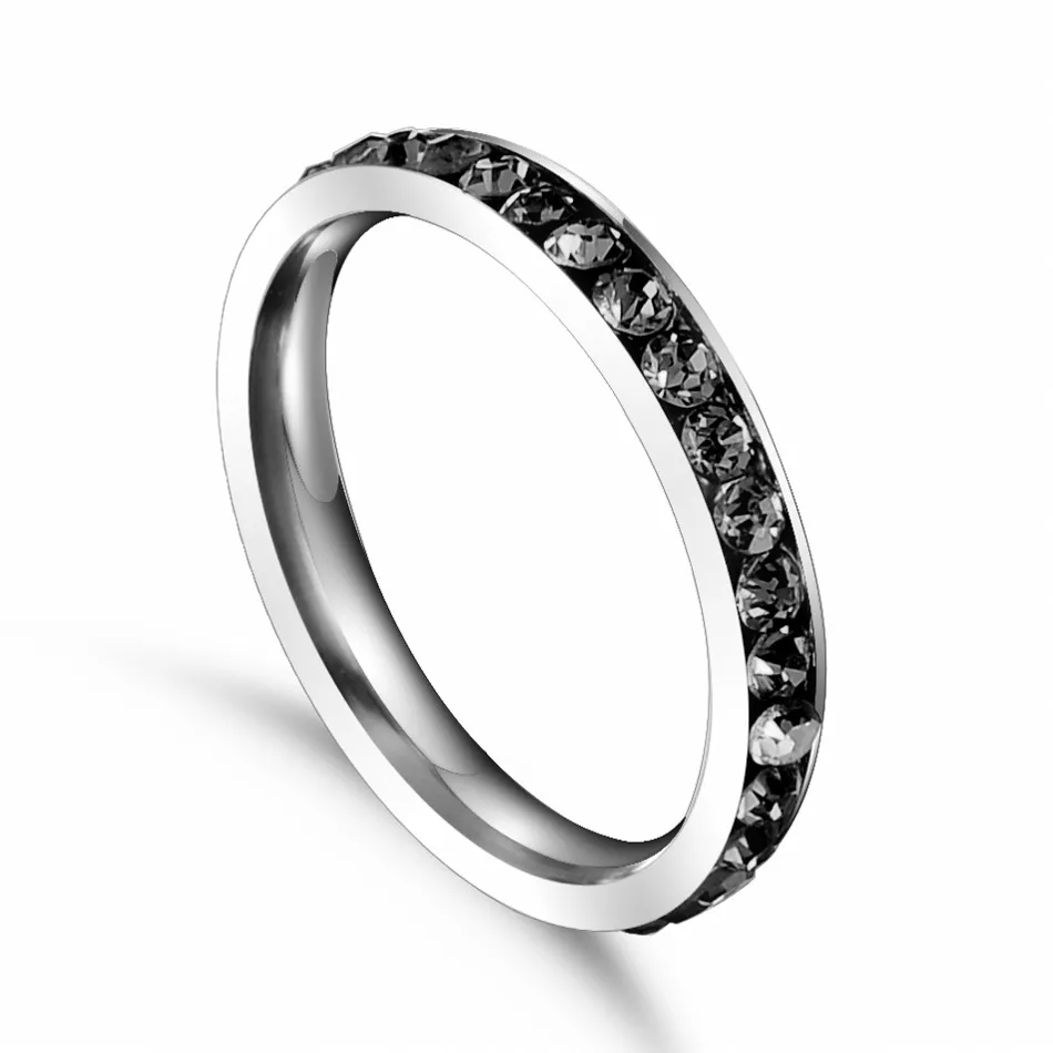 Stainless Steel Ring for Women CZ Stones Elegant Wedding Band Female Alliance Jewelry Party Gift Stainless Steel Ring Finger Ring Wedding Rings Wedding Ring