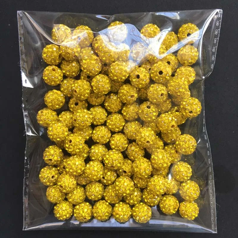 100 шт. 10 мм 6 рядов Высокое качество Micro Crystal мозаичный шар бисера для браслет DIY Цепочки и ожерелья драгоценность решений - Цвет: lemon