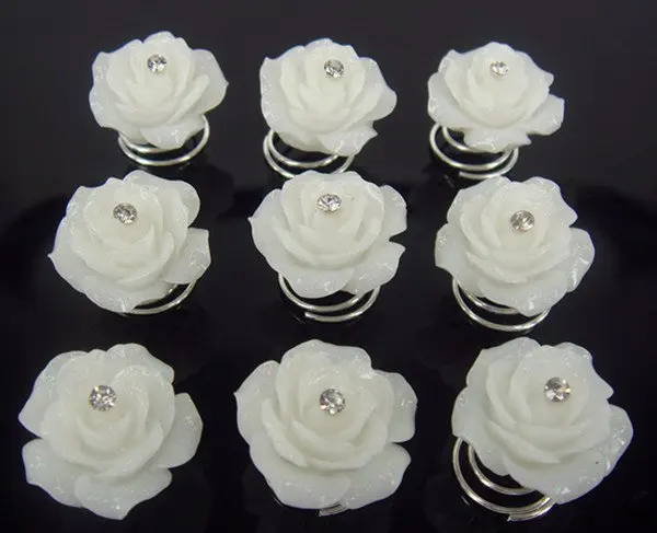 

60 personal computer crystal rose spiral hair sticks