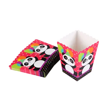 

10Pcs/lot cute china panda cat Popcorn Cups Disposable Paper Popcorn Box Kids Happy Birthday Party Favors Decorations Supplies