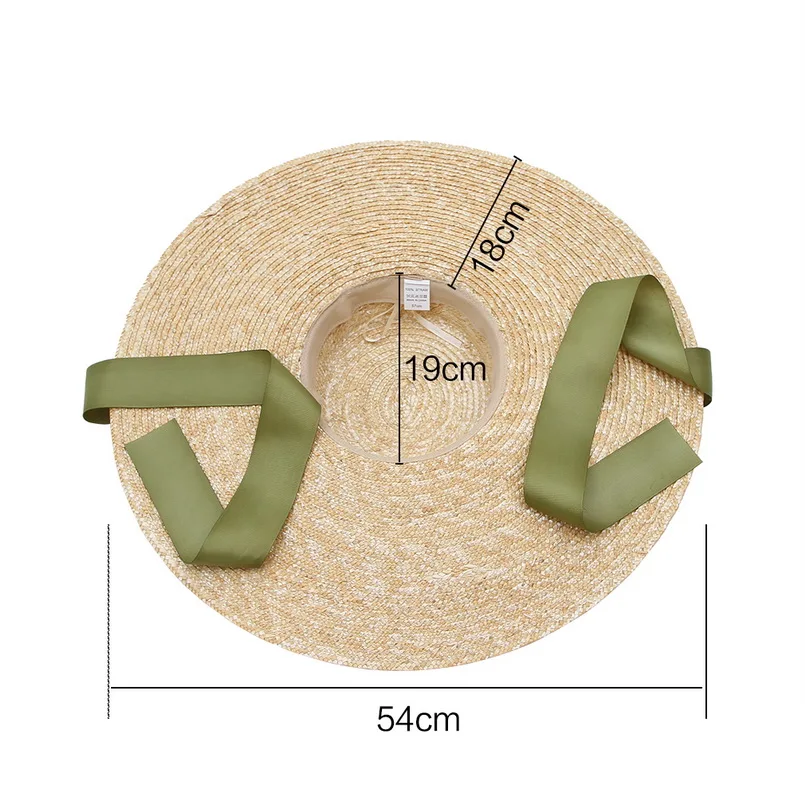 GEMVIE Fashion Straw Hat in Women Quality Large Wide Brim Woven Sun With Ribbon Bow Lady Elegant Beach Panama Hat|Женские пляжные
