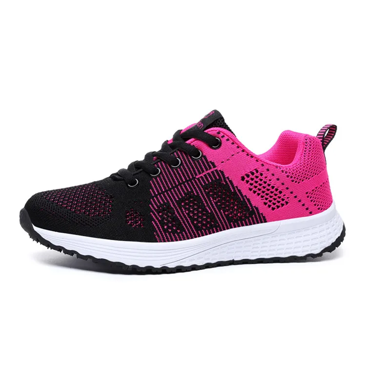 ZHENZU/женская спортивная обувь; женские брендовые кроссовки; женская обувь для бега; дышащая нескользящая обувь; светильник на плоской подошве - Цвет: 1721red black