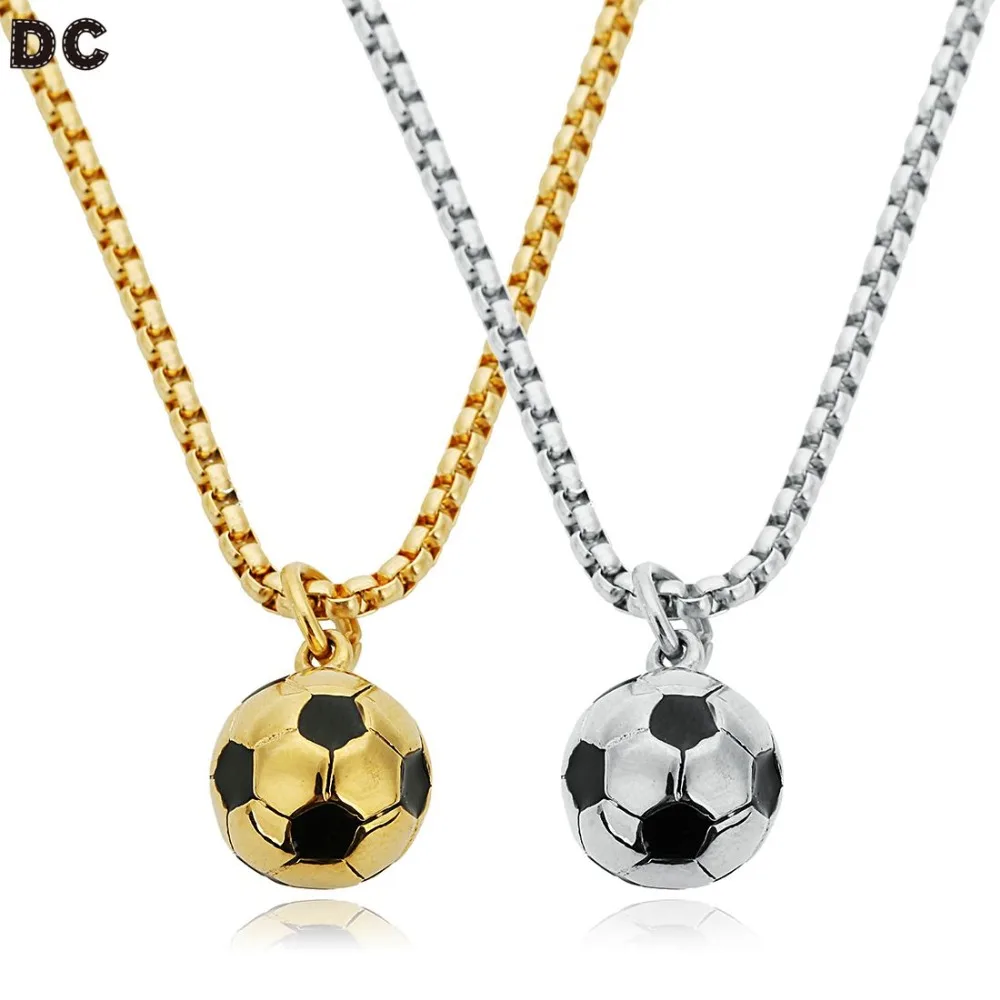 

2018 Sports Necklace Pendant Football Basketball Baseball Charm Athletic Pendant Necklace For World Soccer Fans Gift 18 style