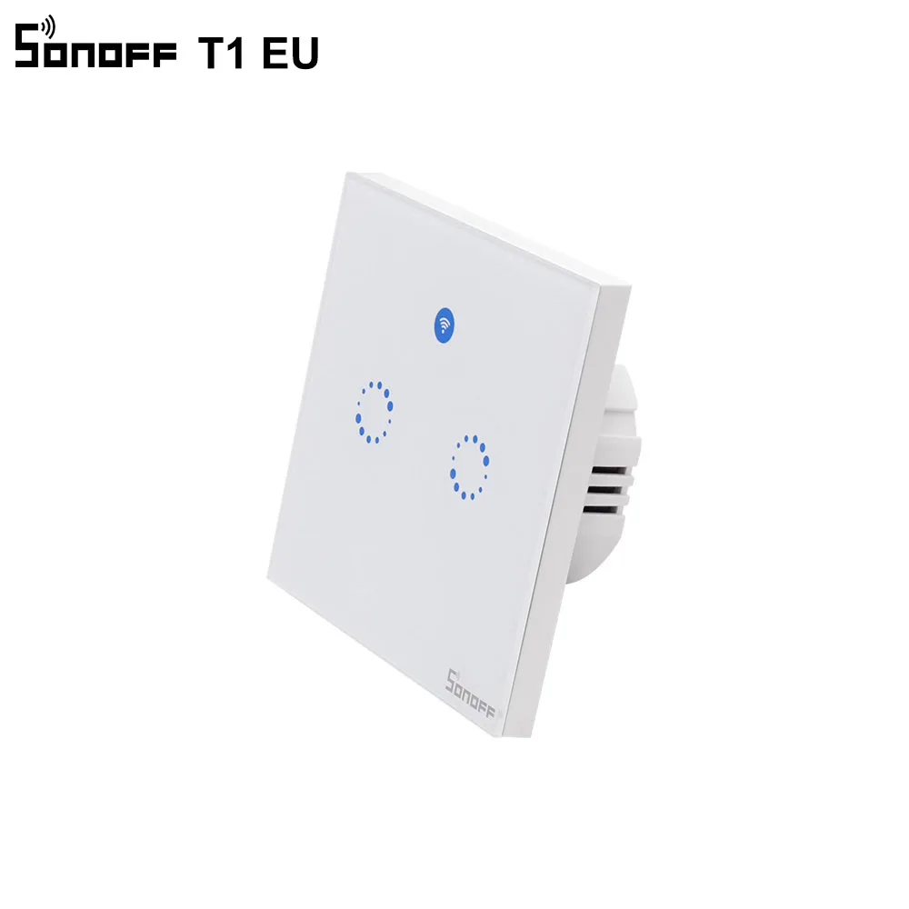 Sonoff T1 ЕС умный Wifi настенный сенсорный светильник-переключатель 1 комплект 2 банда сенсорный/WiFi/433 RF/APP пульт дистанционного управления Умный дом работа с Alexa