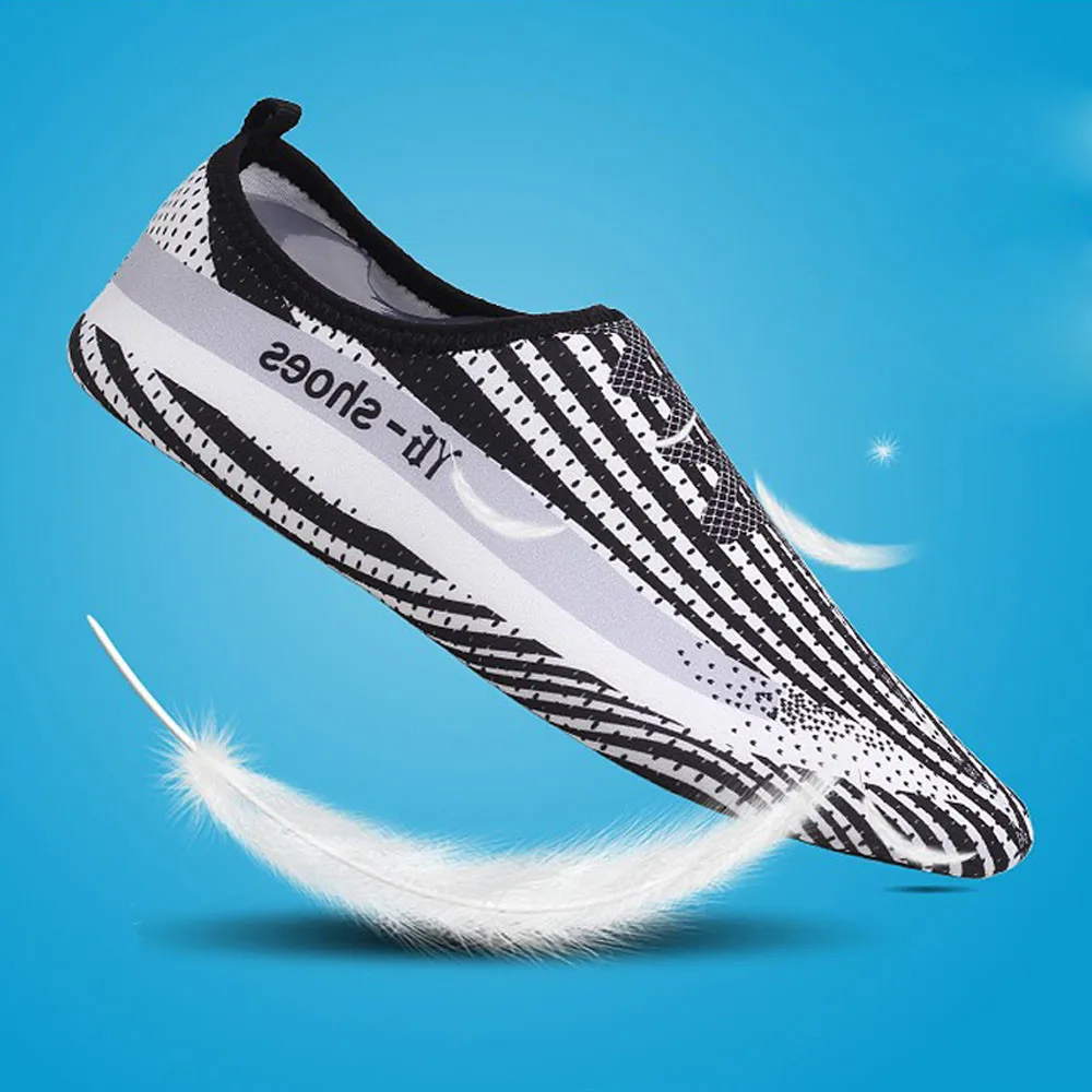 

KLV Summer Water Shoes for Women Big Plus Size Aqua Beach Shoes Woman Striped Colorful Sea Swimming Shoes zapatos de mujer #4