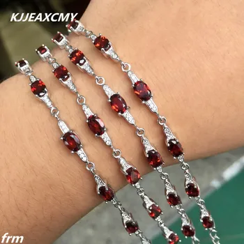 

KJJEAXCMY Fine jewelry New fashion female bracelet, 925 silver inlay, natural garnet wholesale