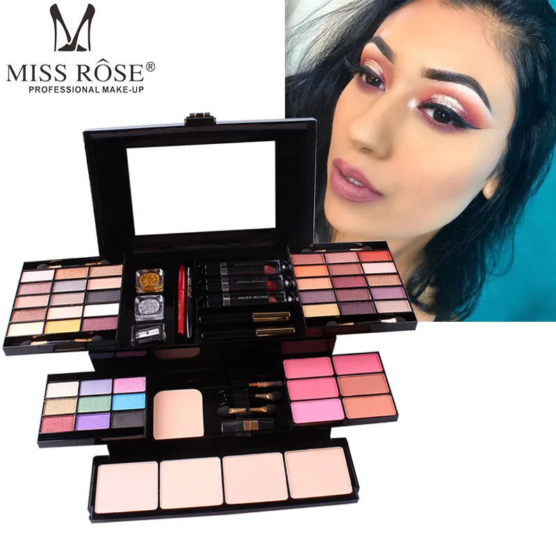 

39 color eye shadow 6 Color Blush 4 color powder eye shadow box makeup box Cosmetic Case glitter eyeshadow MISS ROSE Brand