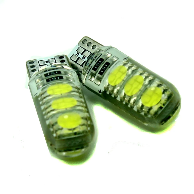 10pcs/pack T10 Canbus Silicone Shell LED Bulb 5050 6SMD White