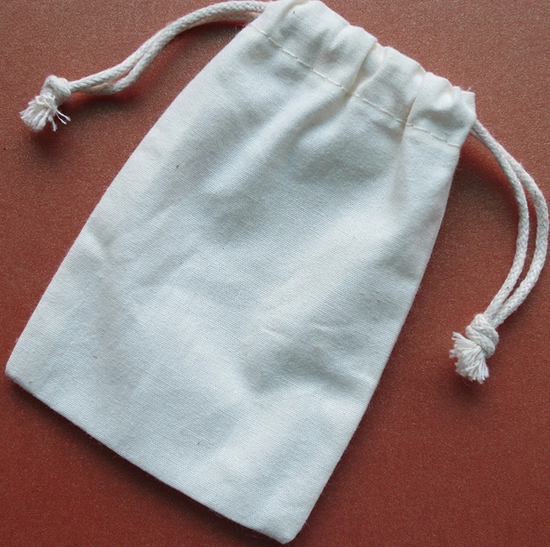 

50 Pieces (6*9) (10*13)(12*16)(17*23)(22*28) Packaging/Storage Cotton Bag Drawstring Muslin Bags Gift Bags