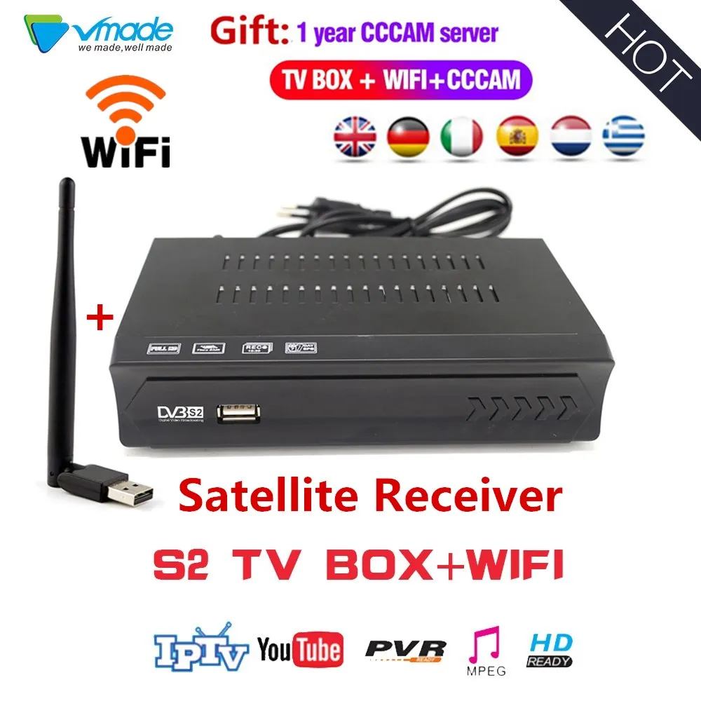 Европа 1 год 7 Клайн сервер DVB-S2 M5 box tv + USB WI-FI DVB S2 в спутниковый тв-приемник Full HD 1080p H.264 High Комплект Топ Коробки