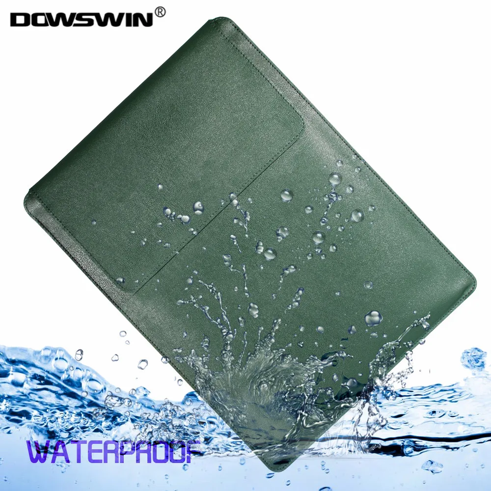 DOWSWIN Case for Macbook Air 13 11 Pro 13 15 Case For Laptop Bag Sleeve Leather Notebook Bag for Macbook Pro Case Waterproof